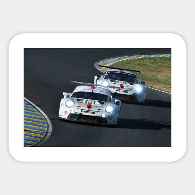 Porsche 911 RSR 24 Hours of Le Mans 2022 Sticker by Andy Evans Photos